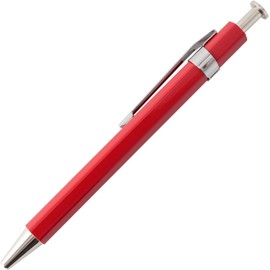 Slip-On Wooden Axis Ballpoint Pen S (No Logo Print), Short Size, Wooden, Red, Made in Japan, Easy to Write, Fine Point