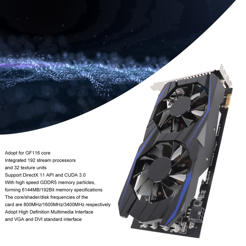 Gaming Graphics Card 192BIT GDDR5 Dual Fan High Definition Multimedia