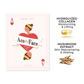 FaceTory Ace That Face Collagen Sheet Mask - Nourishing, Plumping, and Anti-Aging (Pack of 5)