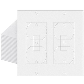 Tondiamo 20 Pieces Wall Insulation Double Switch Outlet Insulation White Foam Outlet Gasket Weatherproof Insulating Socket Switch Sealer Without Adhesive for 2 Gang Switches(Elegant Style)