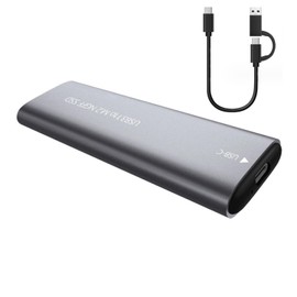 M.2 NVME Enclosure, Tool-Free 10Gbps USB 3.2 Gen 2 Adapter for 2230/2242/2260/2280 M.2 NVME/SATA SSD with USB C to C and USB A to C Cables