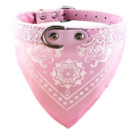 Newtensina Fashion Dog Bandana Collar Dog Collar Boy Medium Bandana Puppy Bandana with Collar for Dogs - Pink - M