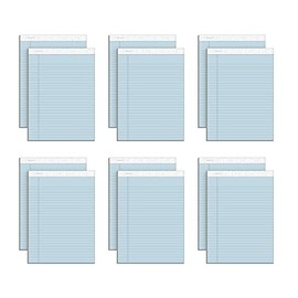 TOPS Prism Writing Pads, 8-1/2" x 11-3/4", Legal Rule, Blue, Perforated, 50 Sheets, 12 Pack (63120)
