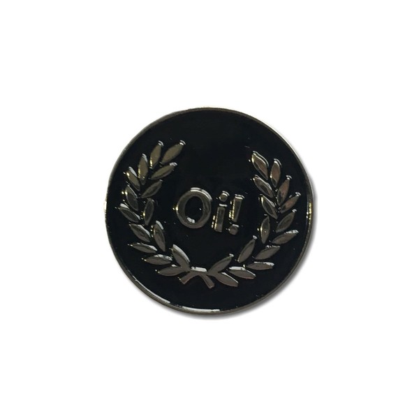 GBJUK Black Oi! Laurel Leaf Enamel Pin Lapel Badge with