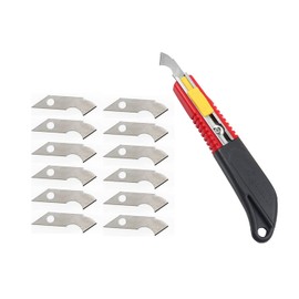 PZRT Hook Knife PVC Acrylic Board Plastic Plexiglass Hook Knife Cutting Tool with 10 Replacement Blades 161 X25X11mm