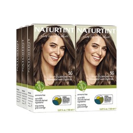 Naturtint 5G Light Golden Chestnut Permanent Hair Color (Pack of 6), Ammonia Free, Vegan, Cruelty Free, up to 100% Gray Coverage, Long Lasting Results (Packaging may vary)