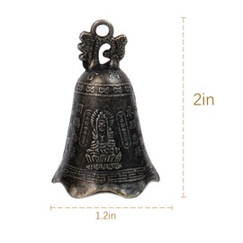 AUEAR, 10 Pack Antique Bronze Tinkle Bells Buddhism Wind Jingle Bells Charms Pendants for Craft Decor