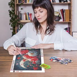 MAXBYE Diamond Paintings of Moon and Flower, Diamond Art Kits for Adults, 5D Rose Flowers Diamond Art Kits, Diamond Art for Home Décor Items,and Extra 30% Diamonds, 12x16in