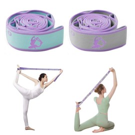 Trsnzul Yoga Stretching Band 2 Pieces Fitness Band with Loops Stretch Band Yoga Exercise Band Elastic Stretch Band with Loops Elastic Training Band for Effective Stretching