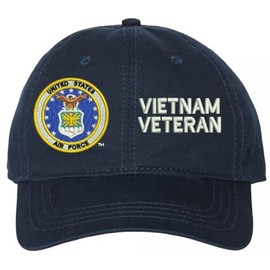 MilitaryBest U.S. Air Force Vietnam Veteran Unstructured Dad Cap (Navy Blue)