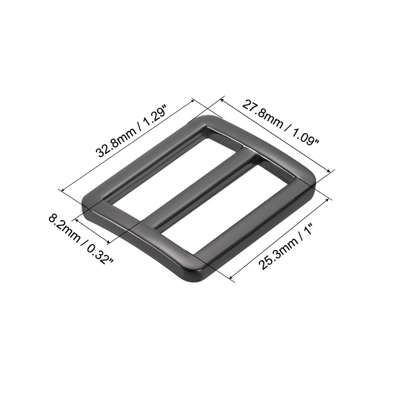 PATIKIL 25mm Tri-Glide Slide Buckles, 8 Pack Metal Webbing Strap