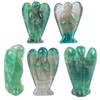 Lovionus89 Natural Green Fluorite Angel Statue, Hand Carved Stone Healing