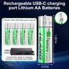 SPYONG Rechargeable aa Batteries Lithium 10 Pack with USB Charging