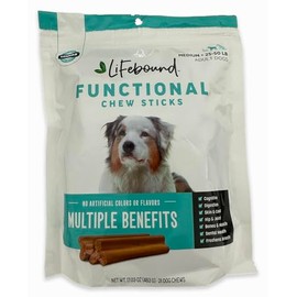 Lennox Lifebound Functional Chew Sticks for Medium Dogs 25-50 Lbs 21 ct (Dental Health, Fresh Breath, Cognitive Health, Digestion, Skin and Coat, Hip and Joint, and Bones and Muscles)