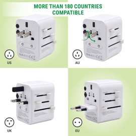 Welly Travel Adapter Worldwide, Universal Travel Adapter, Universal Socket Adapter with 2 USB and 3 Type-C Ports, Travel Plug for Germany, England, USA, Australia and Over 224 Countries, Child