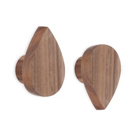 Wood Heart Wall Hooks, Water Droplets Coat Hooks Wall Mounted, Handmade Coat Rack for Wall Art, Hat Hooks Robe Hook Entryway Wall Hangers, Heavy Duty Hooks for Hanging Towels