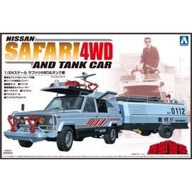 青島文化教材社 Western Police No. 6 Nissan SAFARI WD & Tank Car 1/24 Scale Plastic Model