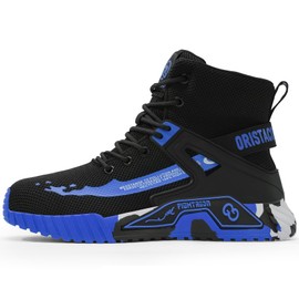 ORISTACO Work Safety Crew Boots Lightweight Breathable Industry Construction Steel Toe Sneakers, 0297 Blue 46