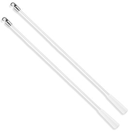 CREATCABIN Pack of 2 30 cm Blind Rod Replacement with Hooks Venetian Window Shutter Turning Rod White Rod with Handle for Repairing and Replacing Missing Parts of Shutters