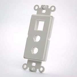 Vanco 820325 Dual F Port and 1 Port Keystone Plate Decor Insert