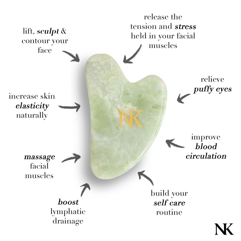 KARIZMA Mint Jade Gua Sha Massage Tool. Jade Stone Guasha