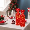 JarThenaAMCS 100Pcs Christmas Thank You Wine Bottle Gift Bag with