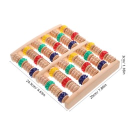 minkissy Wooden 5-Row Foot Roller Massager for Plantar Fasciitis Relief Home Foot Massage Tool Natural Massage Roller for Circulation and Relaxation