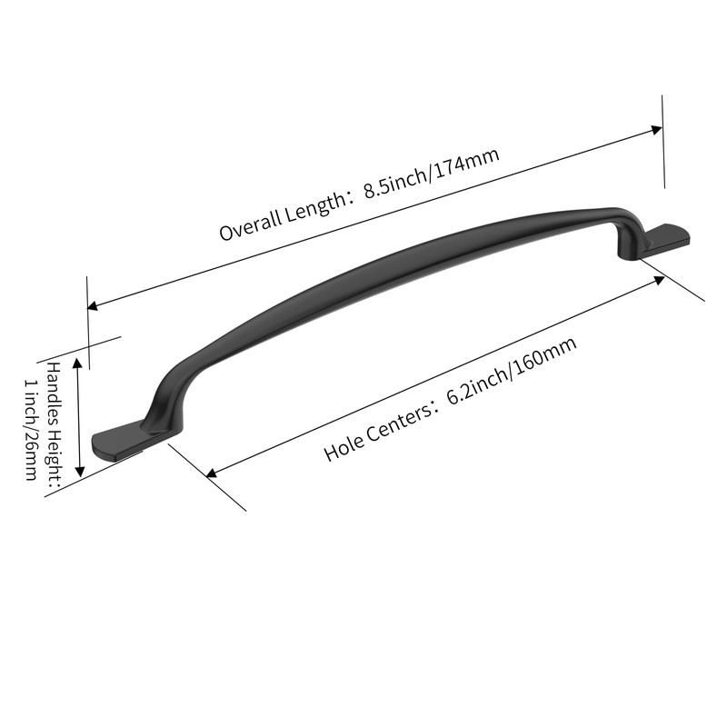 FURNIWARE Pack of 10 Cabinet Handles, 160mm(6.3 Inch) Hole Center