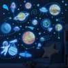 Watercolor Glow in The Dark Stars Solar System Wall Decals,