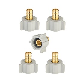 (Pack of 5) EFIELD Pex 1/2" Pex X 1/2" Female NPT Swivel Adapter Brass Crimp Fittings