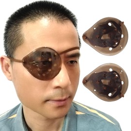 2 protectores de ojos transparentes después de la cirugía de cataratas, parche de ojo Tawny protector médico de plástico para dormir o salir después de la cirugía, correa elástica extendida
