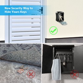 AMIR Lock Box Wall Mounted, 4-Digit Combination Lockbox for Outside, Waterproof PortableKey Storage Lockbox, Resettable Code Safe Security Lock Box for Home, Office, Garage, Garden(2 Pack)