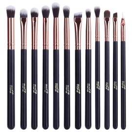 MSQ 12pcs Augen Make-up Pinsel Rose Gold Augen Make-up Pinsel Set weich Haare für Lidschatten, Augenbraue, Eyeliner, Blending, am besten für Weihnachtsgeschenke - Rose Gold