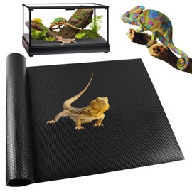 QWR 118" x 23.6"Thicker Reptile Carpet Mat for Tank Flooring, Bearded Dragon Tank Accessories,Reptile Terrarium Liner Substrate for Lizard,Leopard Gecko,Iguana,Snake and Tortoise (Black)