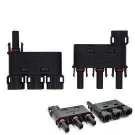 SayHome Solar Y Plug, 1500 V DC Solar T Connector, Triple Splitter IP68, for Parallel Connection Between Solar Cells (1 Pair, 3 to 1 Junction Connection)