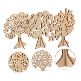 Operitacx 4 Sätze Baumförmige Holzspäne Bretter Künstliche Pflanzen Drinnen Seidenband Ripsband Bastelset Basteln Leerer Holzausschnitt Unvollendete Holzausschnitte Mdf 3 Stücke * 4