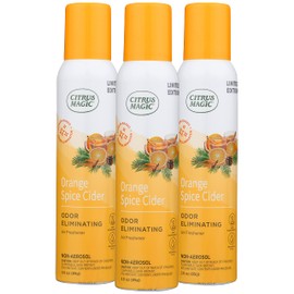 Citrus Magic Limited Edition Natural Odor Eliminating Air Freshener Spray, Orange Spice Cider, 3-Ounce, Pack of 3