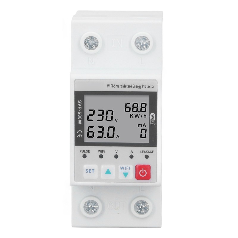 WIFI Overvoltage Undervoltage Protector 230V 50Hz 60Hz 63A Remote Control