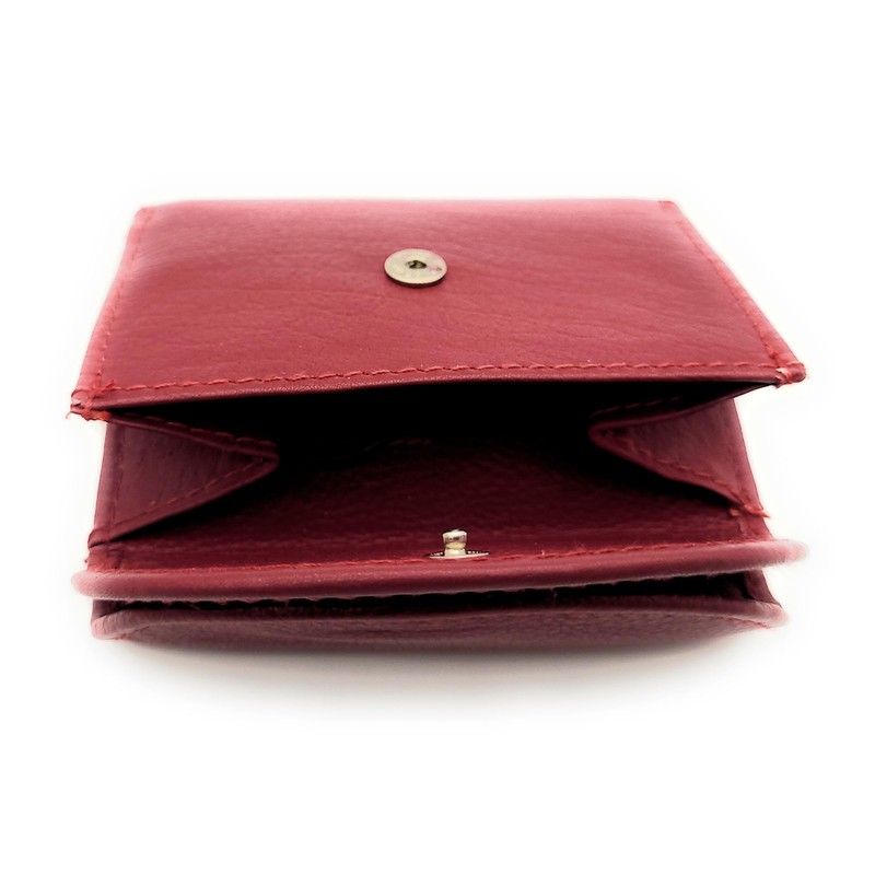 Genuine Leather Mini Purse Changing Purse Holiday Purse Red, cherry,