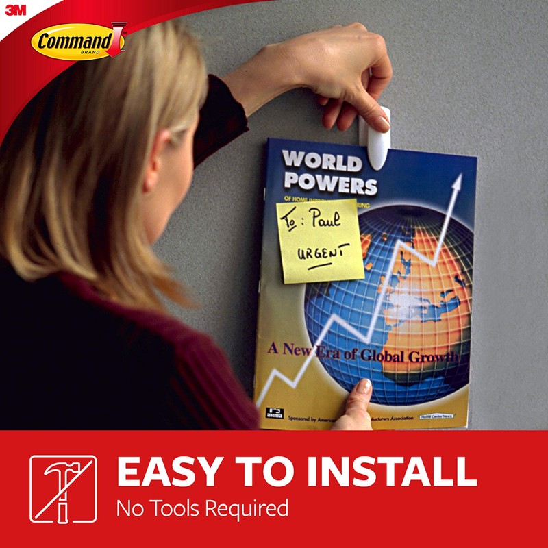 Command Medium Spring Clip, White, 1-Clip, 2-Strips, Organize Damage-Free