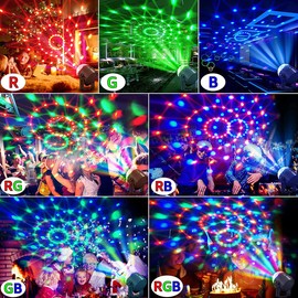 Disco Ball Light with Remote Control - 7 Color Party Lights for Dance Parties, KTV, Ballroom, Bar and Club - Easy Install LED Source with Auto/Voice Control - Perfect for Birthday, Wedding, Christmas