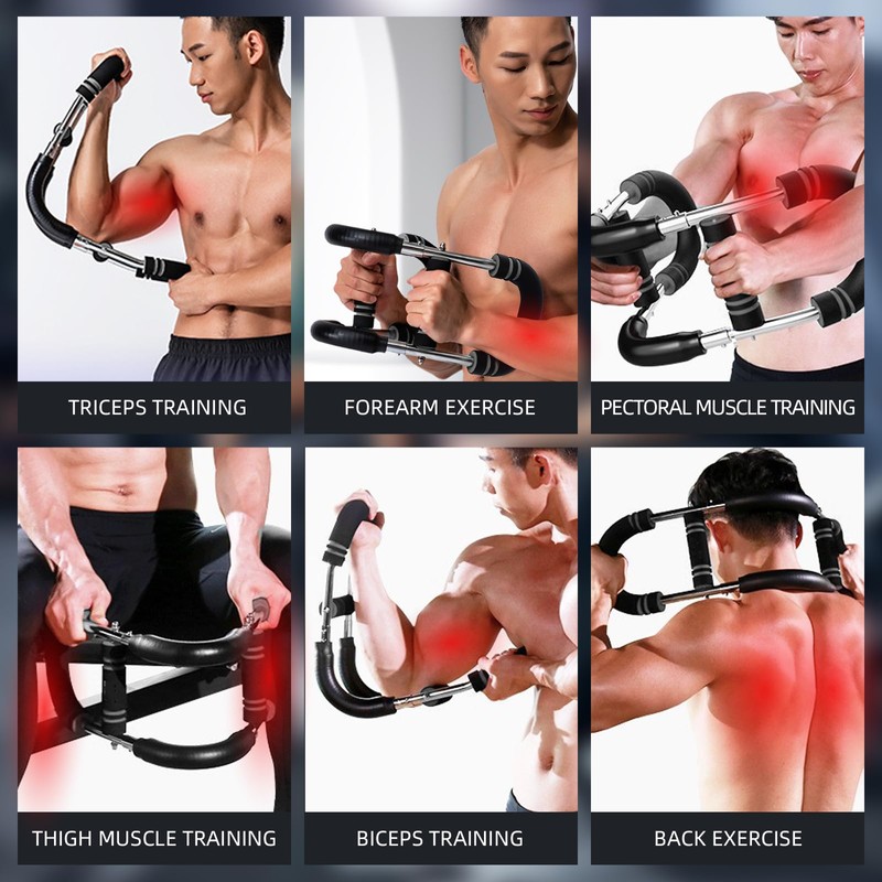 NOAOVO Arm Trainer, Adjustable Resistance Twister Arm Exerciser Chest Exerciser