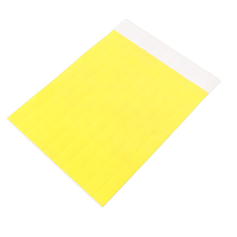 500PCS Paper Wristband Yellow Bracelets Disposable Waterproof Tear Resistant Paper