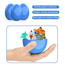 HDLNKAK Vibrant Fillable Easter Eggs Assortment - 3.52” Plastic Egg, 36 Pcs Assorted Colors for Easter Hunts, Surprises, Easter Basket Stuffers Fillers