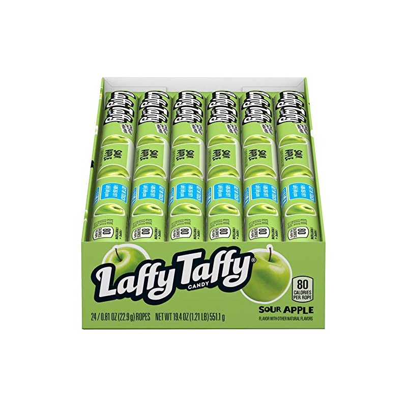 Laffy Taffy Ropes - Sour Apple, 24 count box by