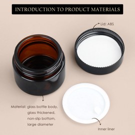 Lil Ray 4 oz Round Amber Glass Jar with Inner Liners and Black Lid (12pcs)