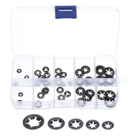 sourcing map 50 Pcs Internal Tooth Washers Set, 5 Sizes M2/M2.5/M3/M4/M5 Quick ing Washers, 65Mn Steel Push on Speed Clips Fasteners