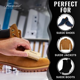 Fiamme Suede and Nubuck Cleaning Kit - Complete Brass & Nylon Brush Set, Suede Eraser for Shoes, Jackets, Boots, Handbags