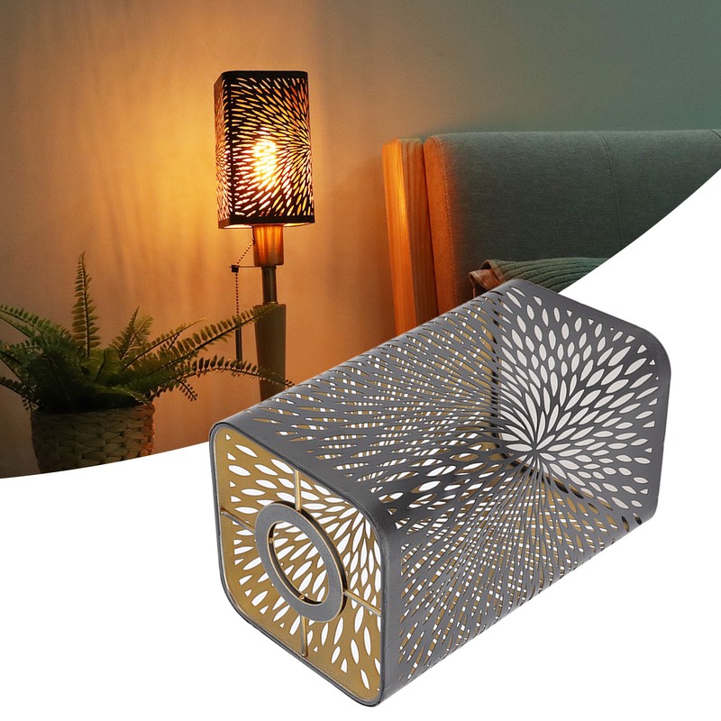 Lamp Shade Wrought Iron Hollow Design Modern Style Detachable Table