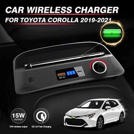inBEKEA Car Wireless Charger for to-yo-ta Corolla 2019-2021 with QC3.0 USB and 18W PD Port in-Vehicle Wireless Charging Board 15W Fast Phone Recharge Pad Center Console Accessory Panel